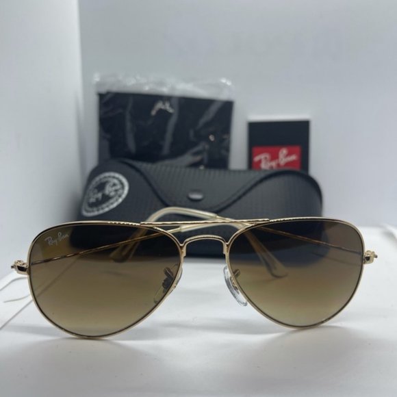 BNWT Authentic Rayban 3025 Gold/Gradient Brown Lens - Picture 7 of 8